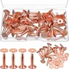 50 Sets of Copper Rivets and Burrs,Leather Belt Wallets, Leather Copper Rivets, Leather DIY Craft Supplies (9/16 Inches) 1