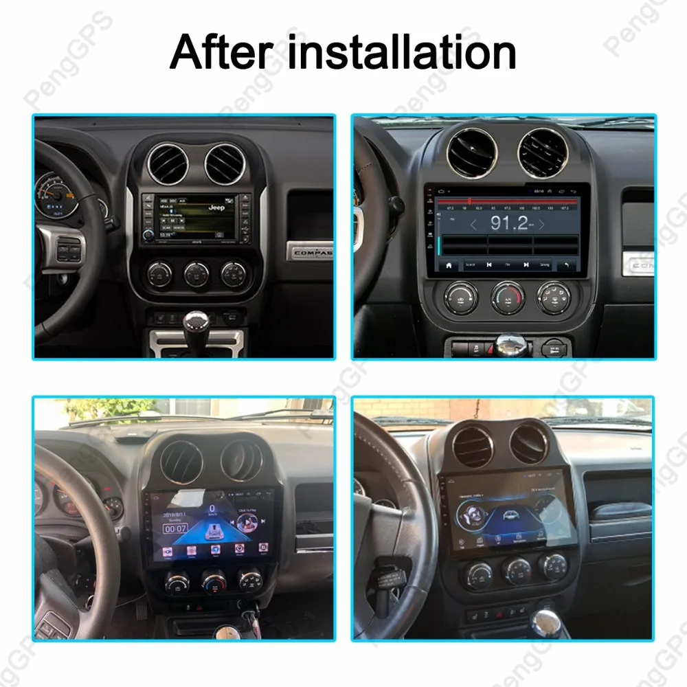 Perfect Android 9.0 4+64GB Built-in DSP Car multimedia DVD Player Radio For  JEEP Compass Patriot Radio 2009-2016 GPS Navigation 5
