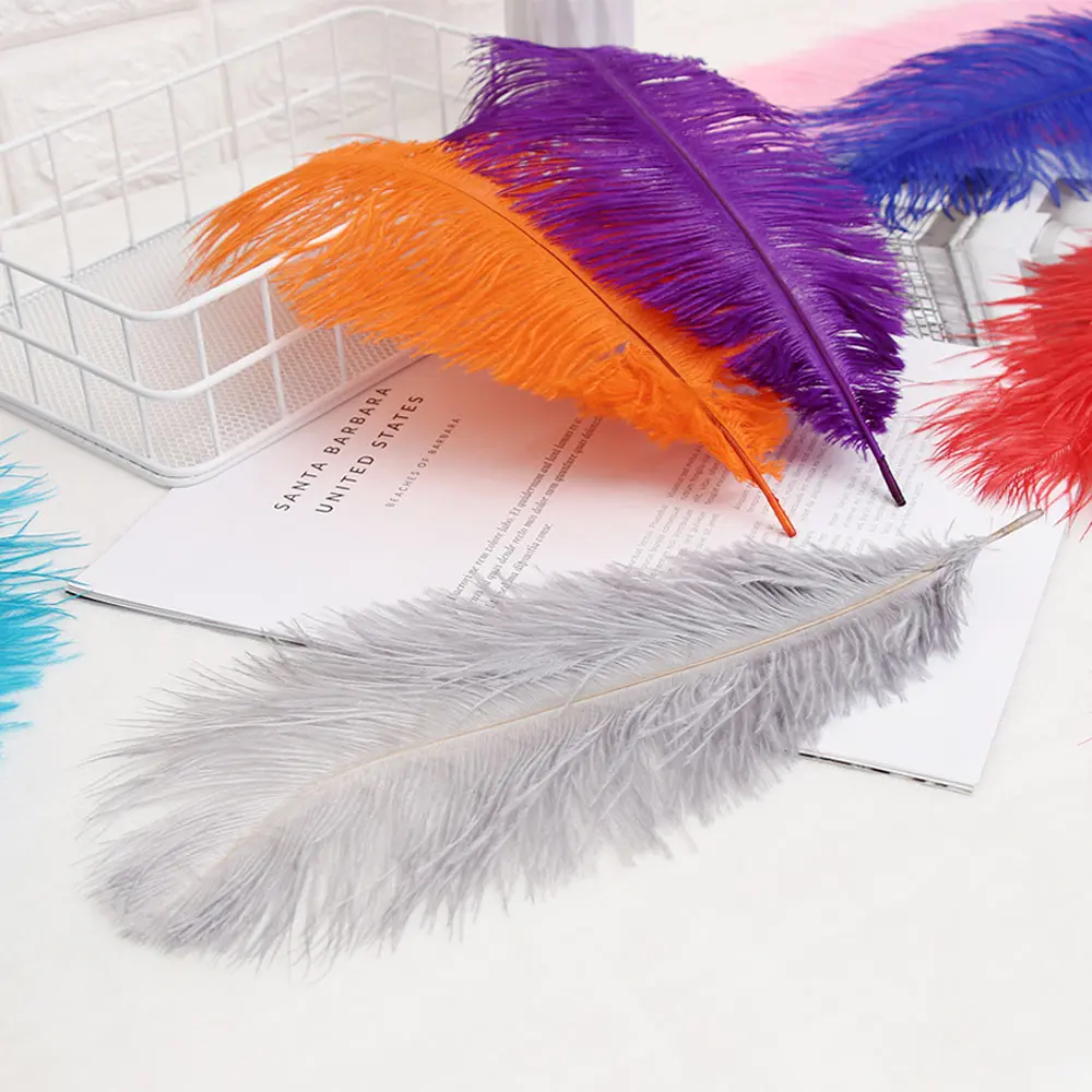 10Pcs/Pack Romantic Beautiful Elegant White 15-35cm Ostrich Feathers Wedding Party Supplies Carnival Dancer Decoration Crafts