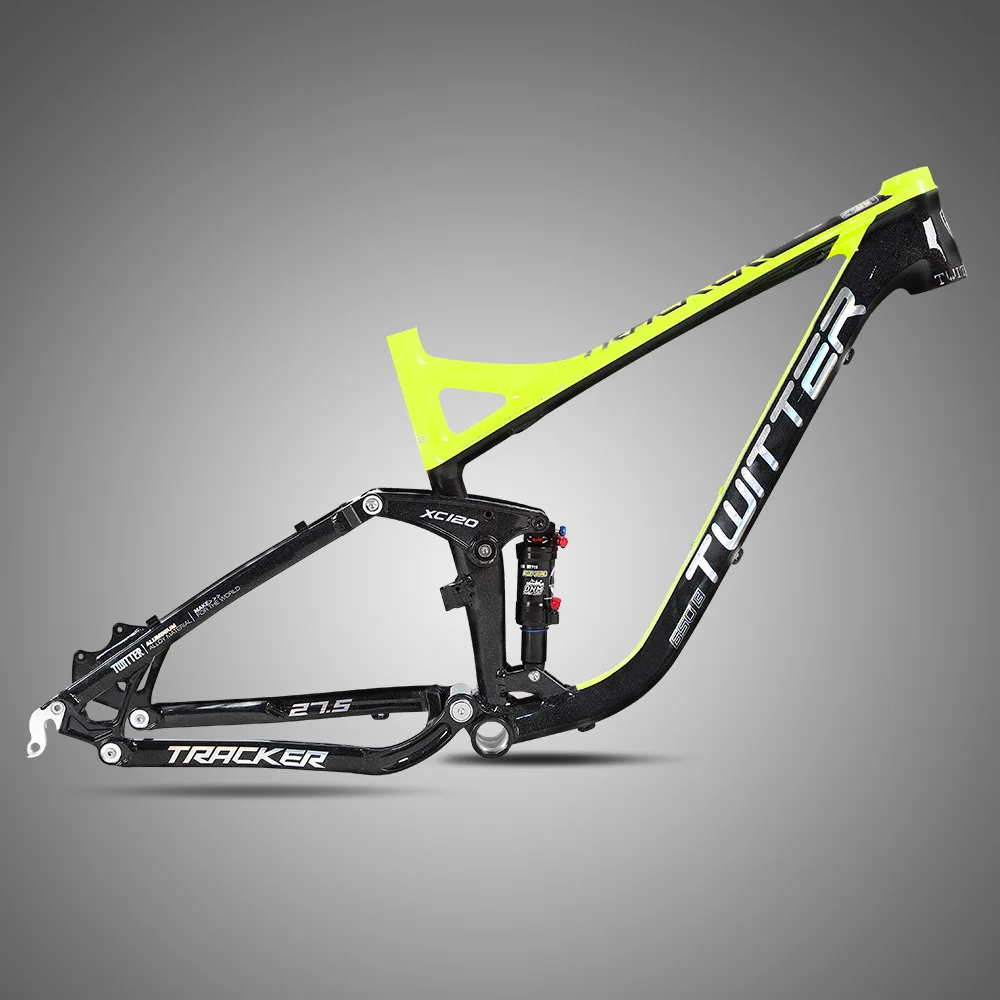 19Inch Black Yellow Zit алюминиевый сплав Полный амортизирующий горный каркас трекер мягкий задний каркас AM с амортизатором XC внедорожный класс - Цвет: 19Inch Black Yellow