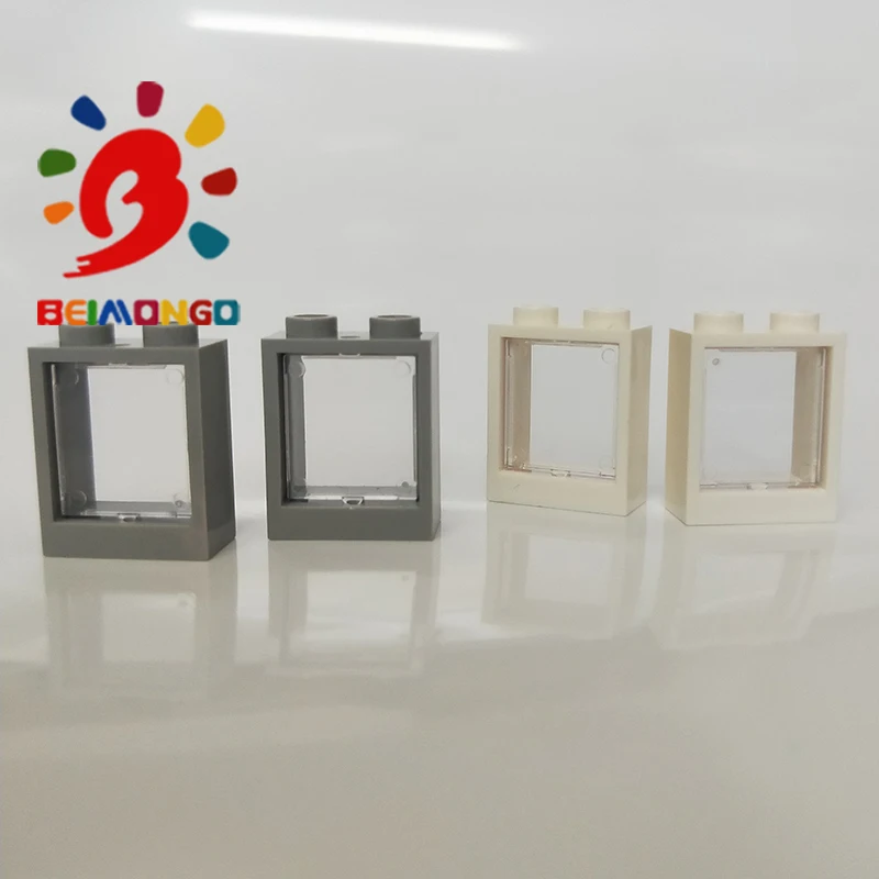 BEIMONGO строительные блоки рама MOC 60592*1x2x2 * стекло для рамы 1x2x2 40 шт окно DIY детские