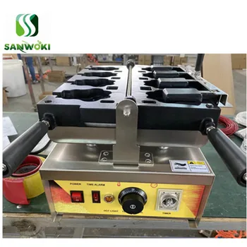 

Electric open mouth cat paw shape ice cream waffle cone machine taiyaki machine non-stick tiger paw shape waffle maker machine