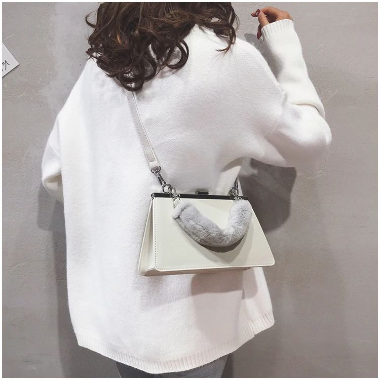 Винтажная модная женская плюшевая сумка Новая высококачественная женская дизайнерская сумка из искусственной кожи Сумка через плечо