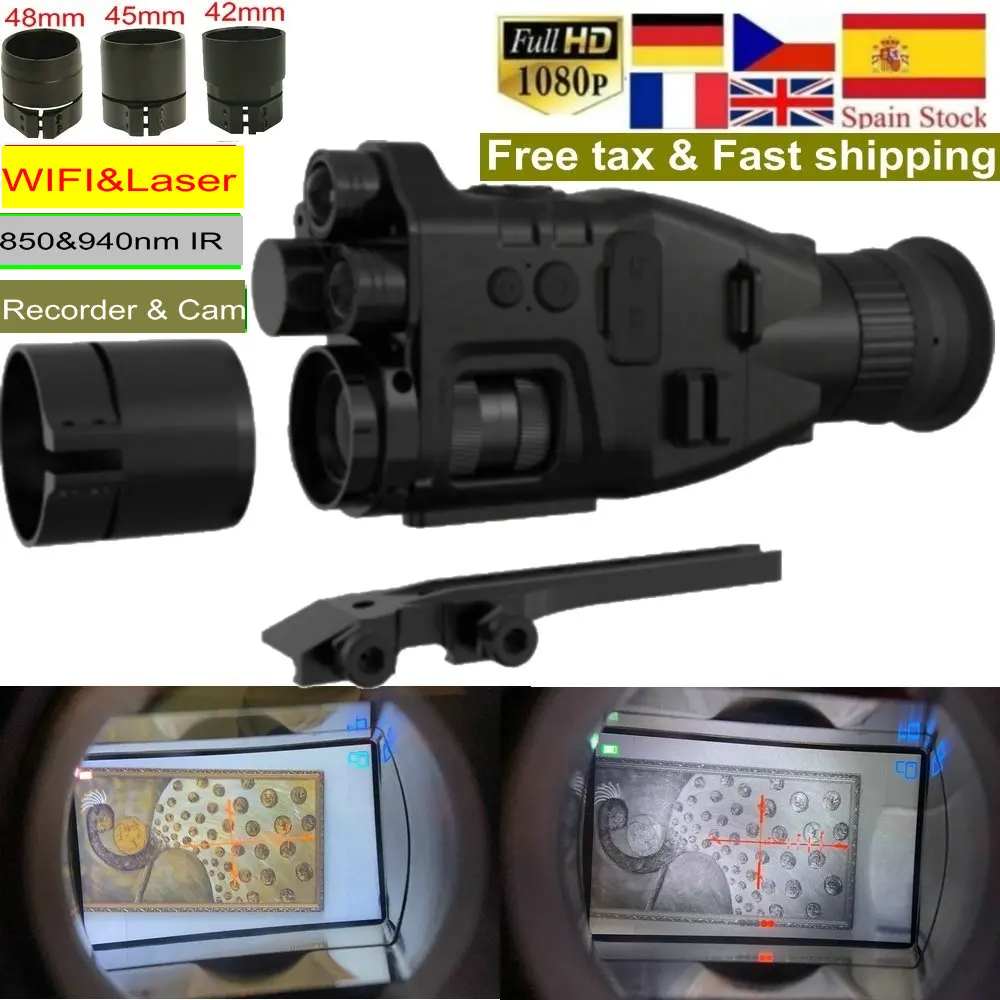 Прицел ночного видения Монокуляр 200 м Wifi NV прицел 940nm 850 мм IR Laser охотничья камера