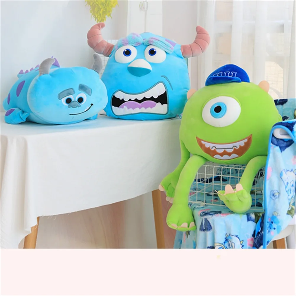 3 шт./компл. 40/45/60 см забавные Monsters Inc Плюшевый Монстр Майк Вазовски+ Джеймс П. Теплые сапоги ручной работы одеяло плюшевый Салливан игрушки для детей, подарок