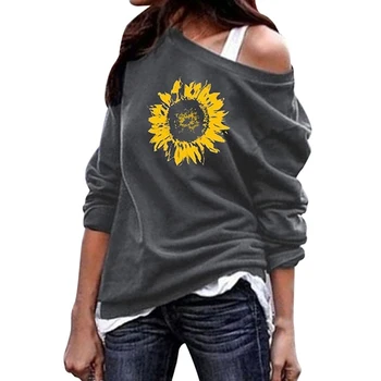 

New Fashion Women Blouses Spring Autumn Pullover Tops Long Sleeve Round Neck Flower Printed Loose Female Casual Shirts 2019