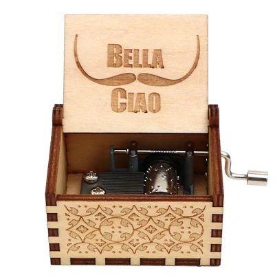 BELLA CIAO 02 Гравировка ручной работы деревянная Настя музыкальная копилка подарок на день рождения на Рождество, дочь, подарки на день рождения для влюбленных - Цвет: BELLA CIAO 02