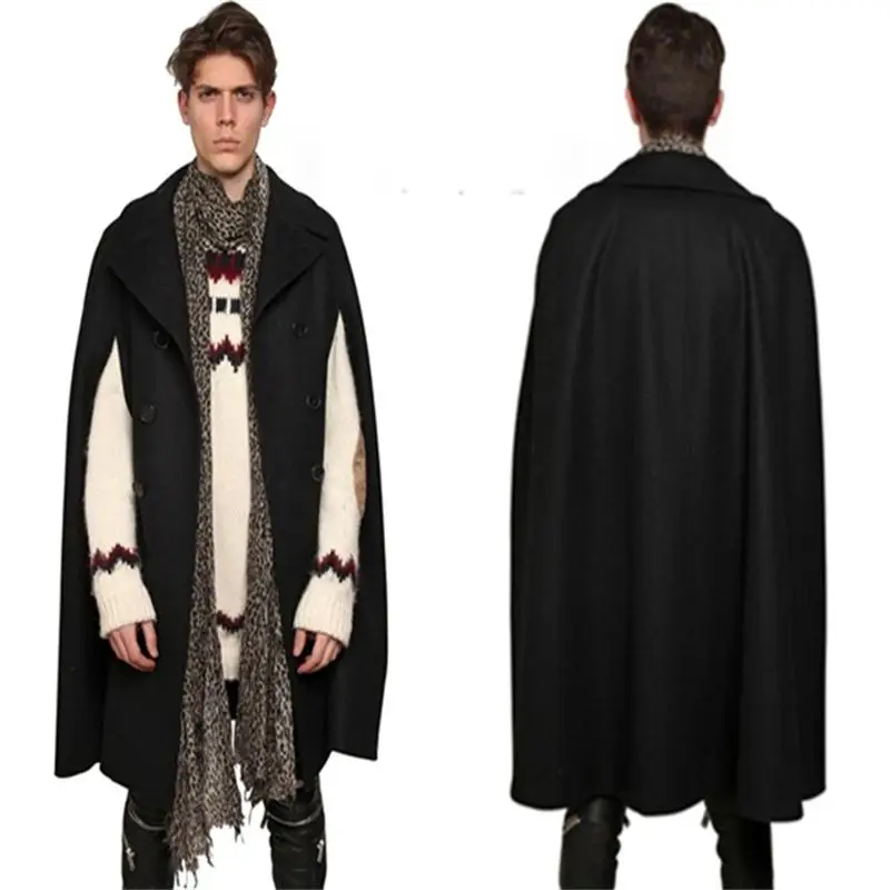 Шерстяное пальто средней длины для осени и зимы спортивное двубортная рубашка