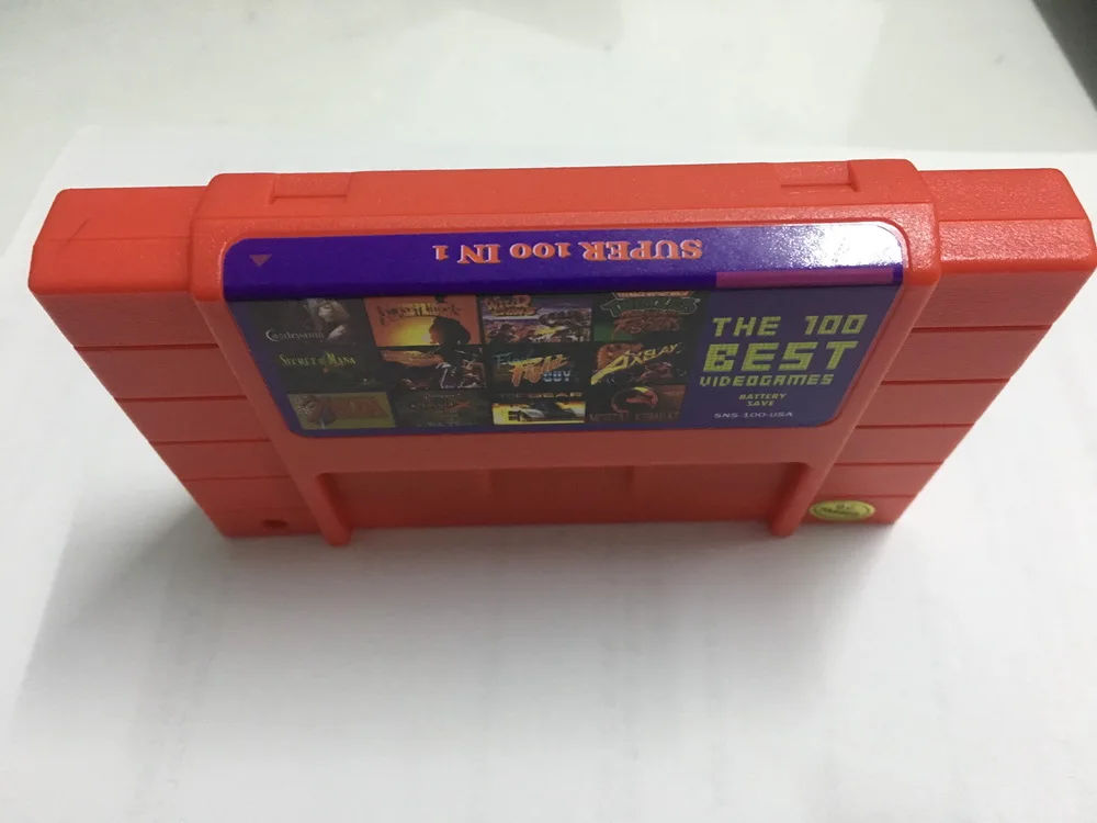 Супер 100 в 1 игровой картридж 16 бит S-N-E-S NTSC Для Multicart США версии (может аккумуляторная батарея)
