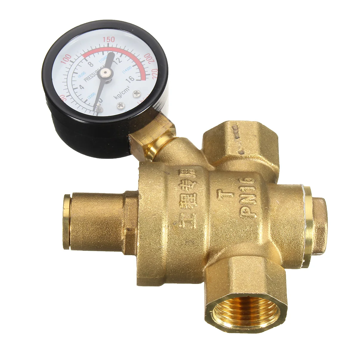Регулятор давления воды регулируемый DN15 NPT 1/2 ''редуктор 8,3x6,4 см с манометром латунный клапан давления воды PN 1,6