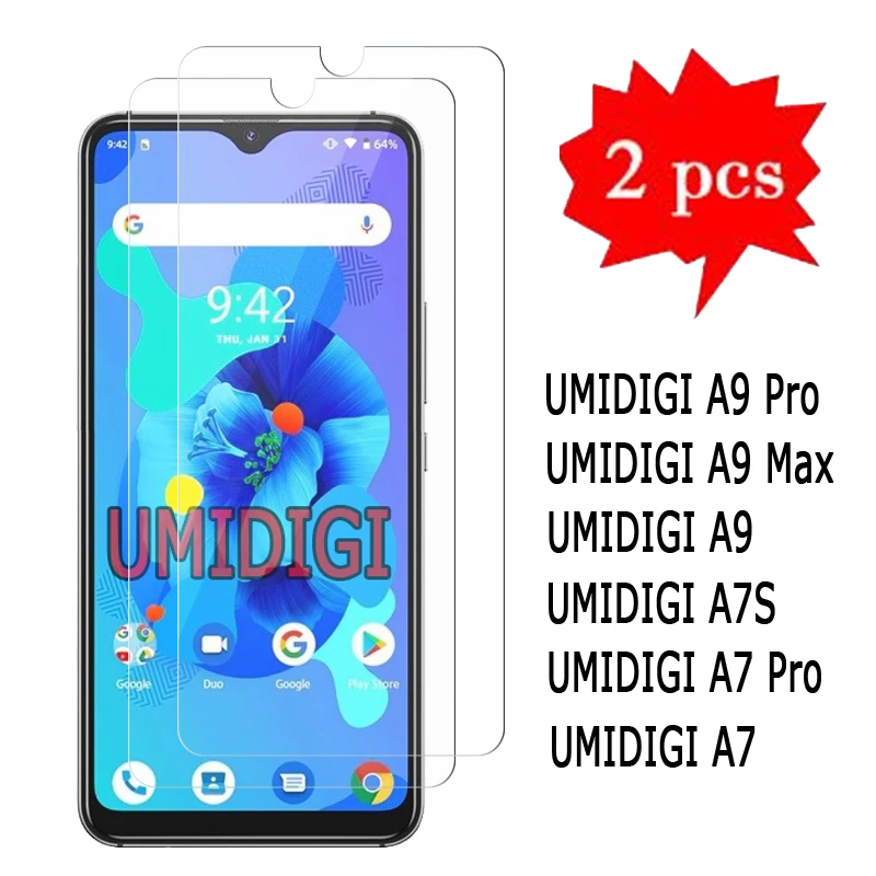 2 1pcs For Umidigi A7 A9 Pro Max A7s Glass Phone Screen Film Cover On Umi A9 A7 Pro Hd Explosion Proof Tempered Glass Phone Screen Protectors Aliexpress