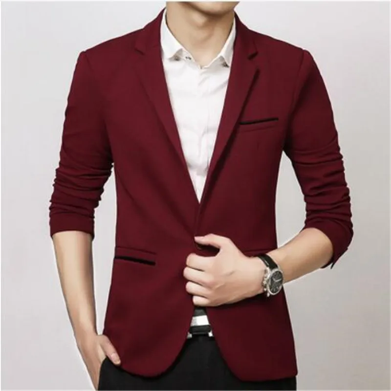 4 Brand Mens casual Blazers Autumn Spring Fashion Slim Fat Suit Jacket Men Blazer Masculino Clothing Vetement Homme M~5XL AF1415 - Цвет: 4