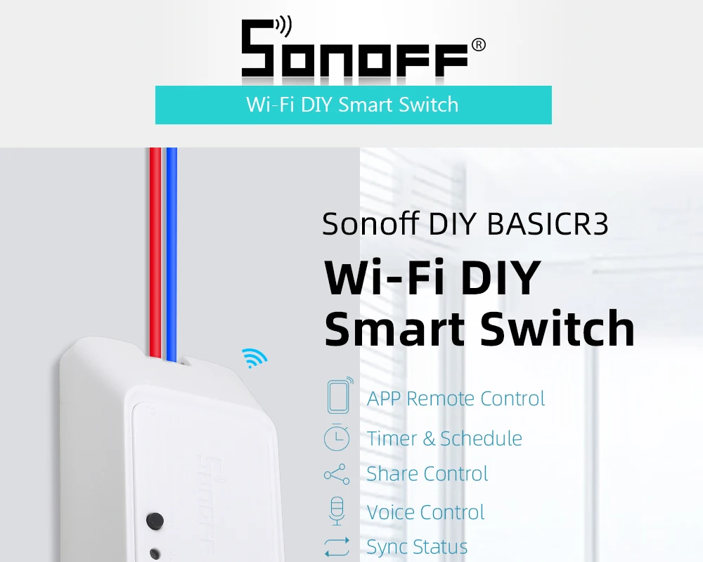 Sonoff Basic R3 Wifi Diy умный переключатель, светильник, таймер, Поддержка приложения с Google Home/Alexa автоматическим модулем, беспроводной переключатель Wi-Fi