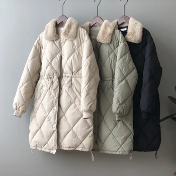 

Parka Women Thick Autumn Winter Clothes Reflective Zipper Spray-bonded Wadding Coat Casual Solid Jacket Abrigos Mujer Invierno