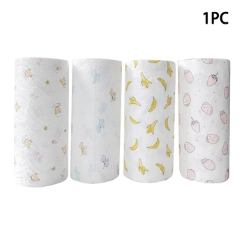 

1 Roll Cartoon Print Disposable Cleaning Cloth Kitchen Paper Dishcloth Cleaning Towel High Water Absorbency Wiping Scouring Pad