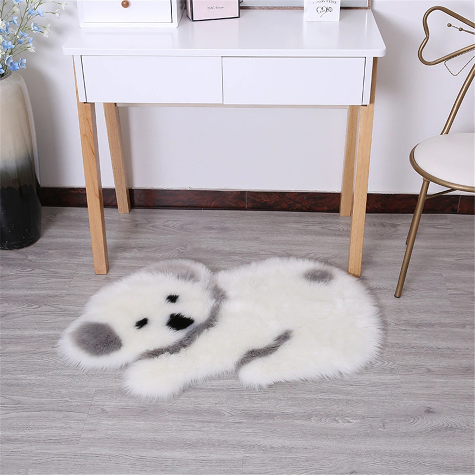 

Koala Panda Rug 60x90cm Artificial Wool Faux Fur Sheep Skin Bathroom Anti-slip Floor Mat Animal Print Carpet for Home Area Rug