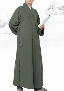 

UNISEX high quality ramie zen lay meditation uniforms buddha robe clothing buddhist gown shaolin kung fu monks suits green/grey