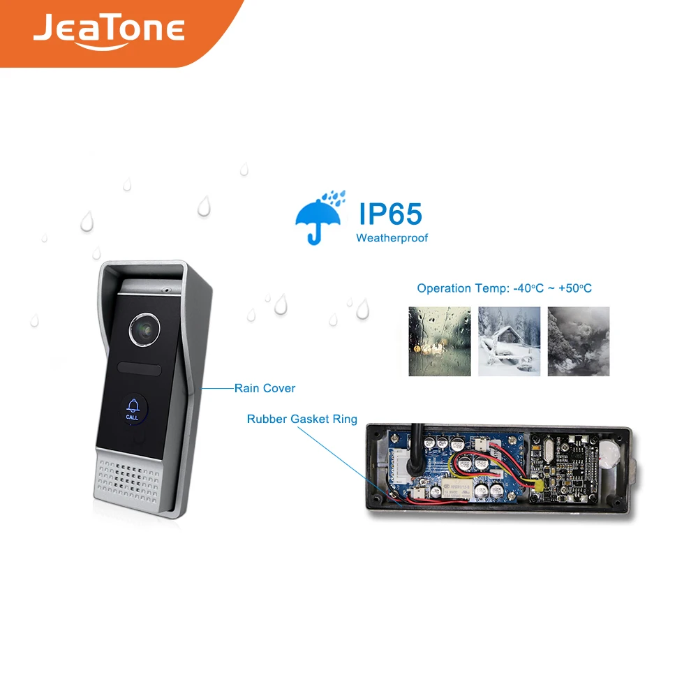 Видеодомофон JeaTone с цветным TFT монитором 10 дюймов ИК камера ночного видения