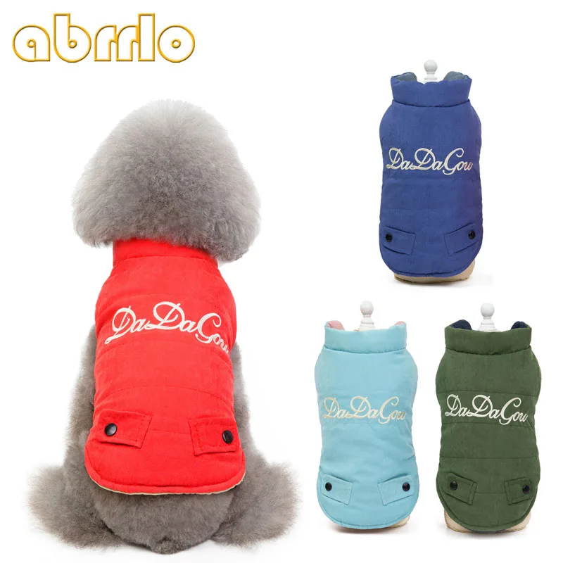 Abrrlo Dog Clothes Double-sided Cozy Winter Warm Pet Dog Jacket Coat Puppy Clothing For Small Medium Dogs Puppy Yorkshire S-XXL