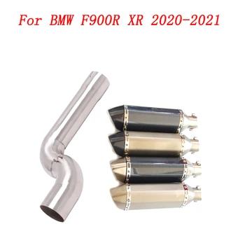 Slip On Motorcycle Exhaust Mid Link Pipe And 51mm Muffler Stainless Steel Exhaust System For BMW F900R XR 2020-2021