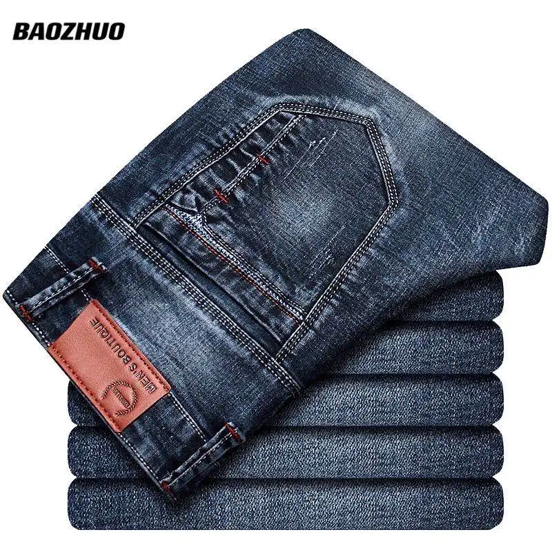 BaoZhuo 2021 Men's Stretch Fit Jeans Spring Summer Business Casual Fashion Skinny Jeans 10 Styles Black Blue Grey Classic Pants 1