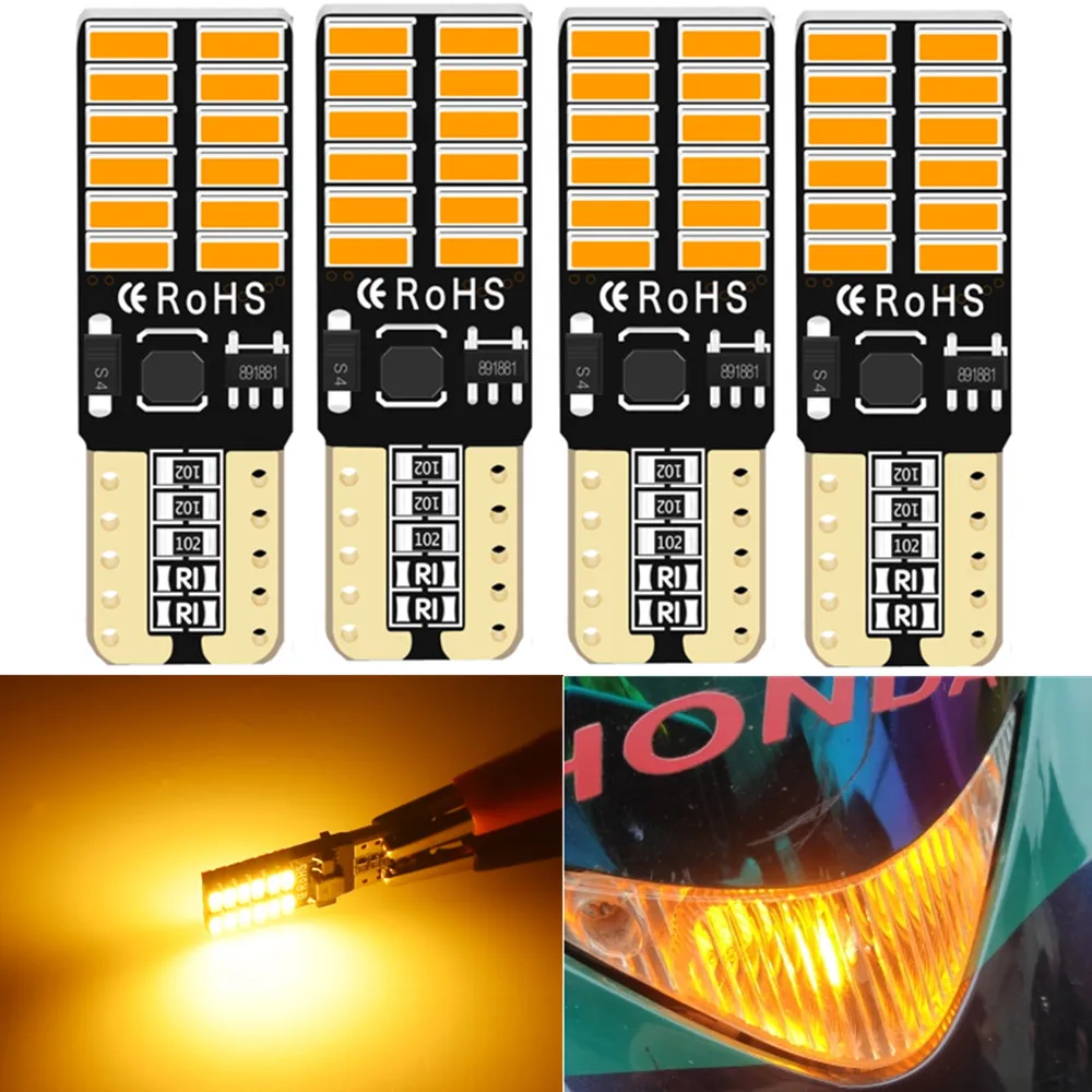 

4x Amber White Red T10 Led W5w Universal Canbus Car Light Bulb For Golf 6 7 5 4 Touran Beetle Polo VW Touare.g Passat B7 B5 B6