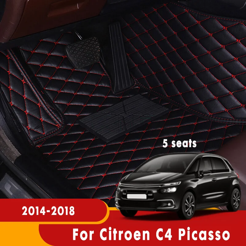 Для Citroen C4 Picasso 5 мест 2014 2015 2016 2017 2018 автомобильные коврики ковровый Декор Floorliner кожаный тире для Citron