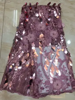 

3d Lace Fabric African French beads Lace Fabric High Quality sequins Embroidery Wedding Nigerian Lace Fabric For 5yards FJ32801