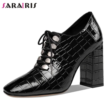 

SARAIRIS Cool Metallic Patent Leather Pumps Women High Heels Ol Pumps Ladies New Fashion Brand Design Dress Shoes
