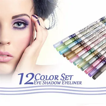 

12PCS/Set Long Lasting Pigment Eye Liner Pencil 12 Colors Eyeliner Pen Eye Cosmetics Makeup Tool Women's Makeup Tool Cosmetics