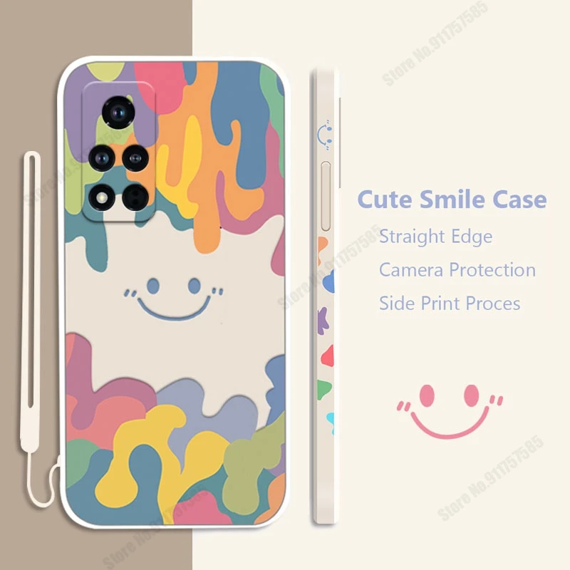 Мягкий силиконовый чехол с милым рисунком улыбки для Huawei Honor V40 V30 V20 защитная