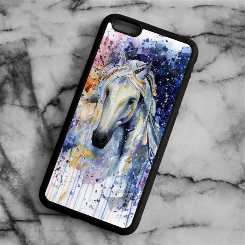 Белый Чехол для телефона KETAOTAO Running Horse s для iPhone 4S SE 5 6 5C 5S 6S 7 8 SE X Plus XR XS XSMax чехол из мягкого ТПУ резины и силикона - Цвет: Белый