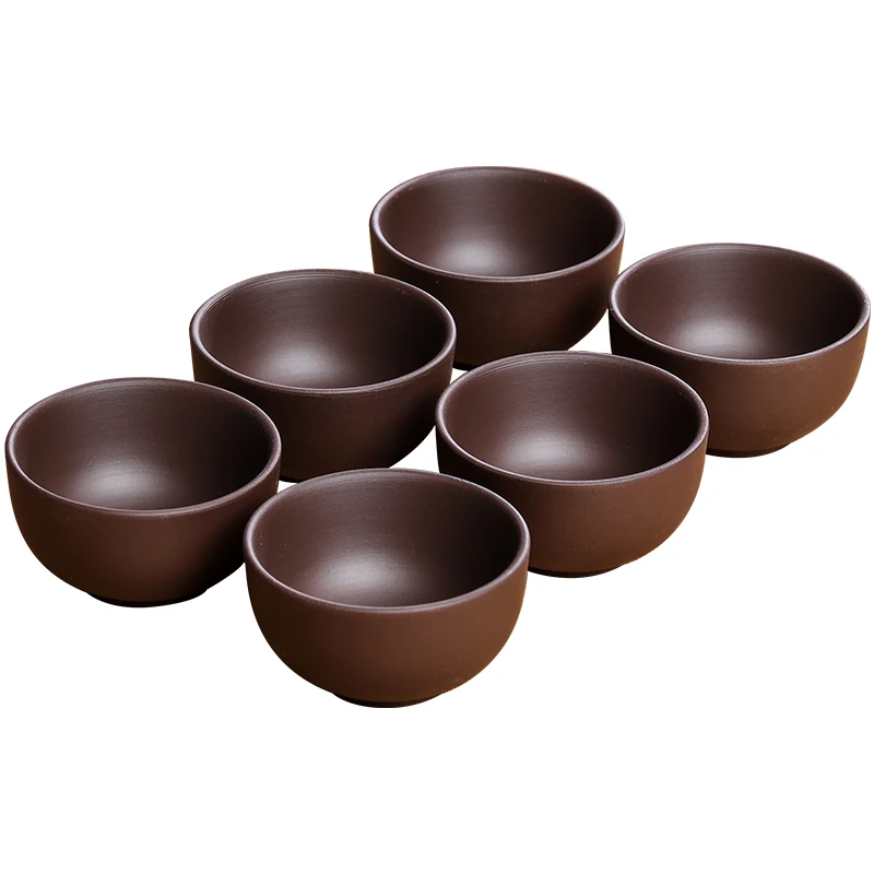 Tea cup Handmade Dragon Ceramic Tea Cup Purple Clay Cup Kungfu Teaset Tea Accessories 6 PCs/Pack