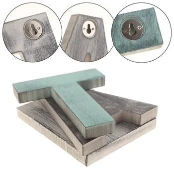 

New Style Wood Creative Gray Blue English Lettered Wall Pendant Photographic Prop Bar Coffee Shop Mural