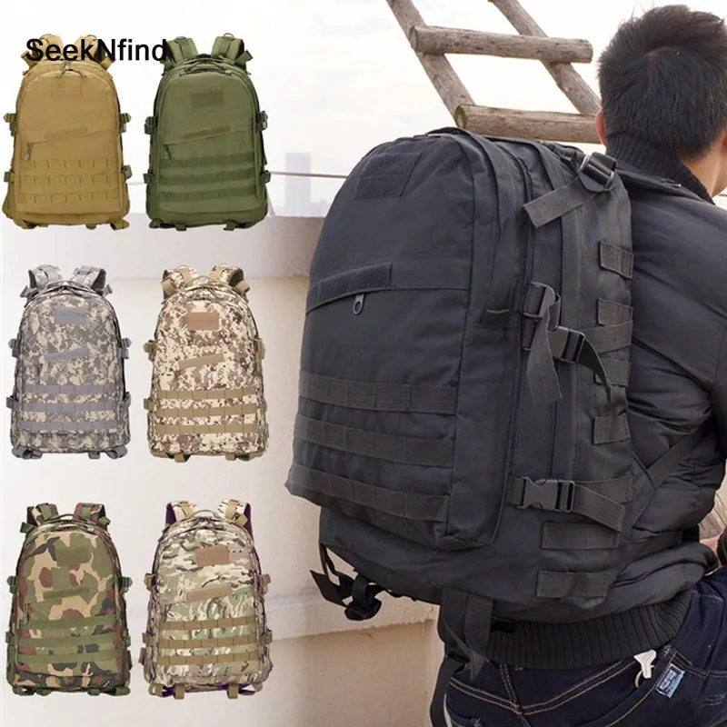 

40L 3D Large Capacity Military Tactical Backpack Outdoor Hiking Trekking Hunting Camping Rucksack Sport Bag