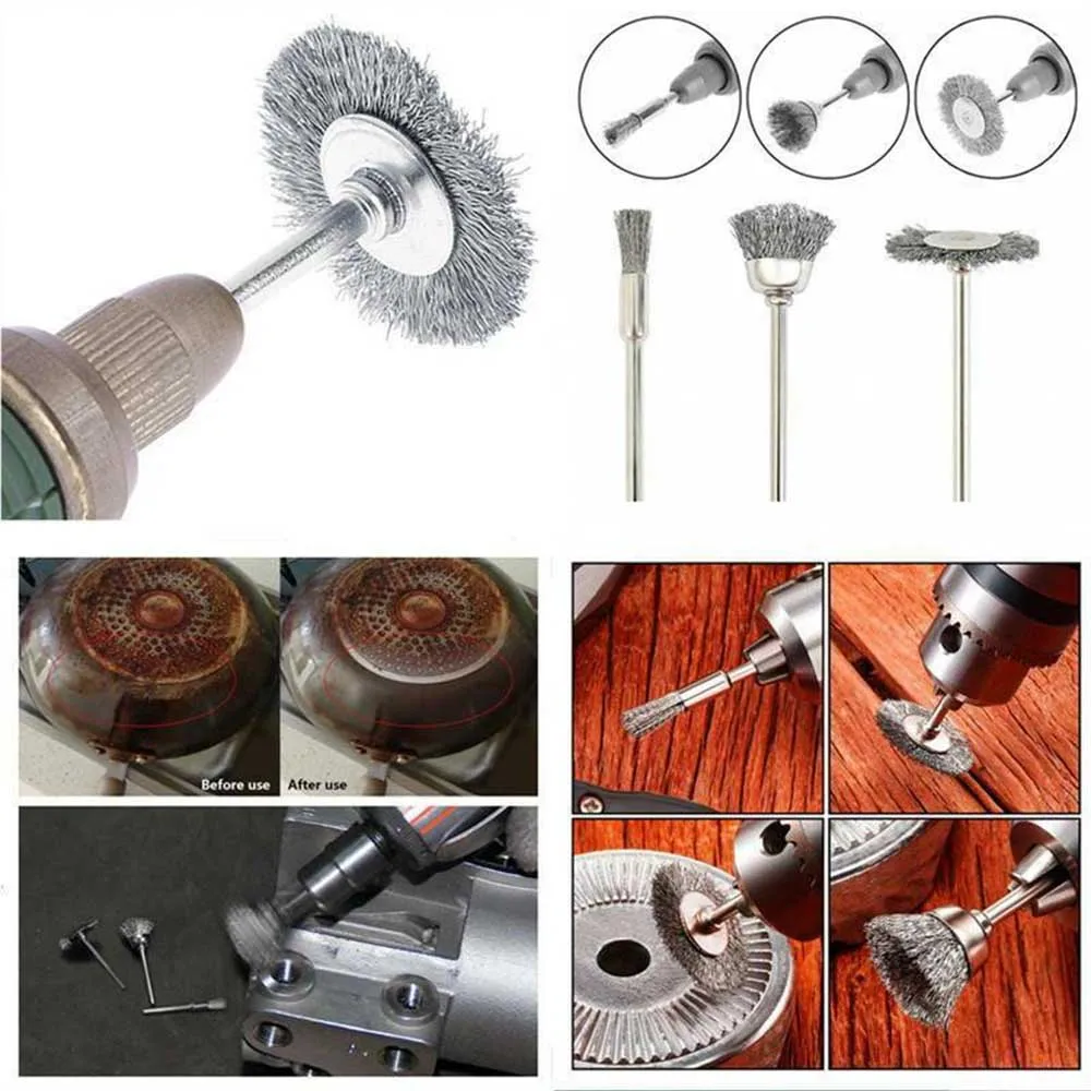 

45Pcs Stainless Steel Wire For Dremel Rotary Cup Mix Brush Set Tool Accessories