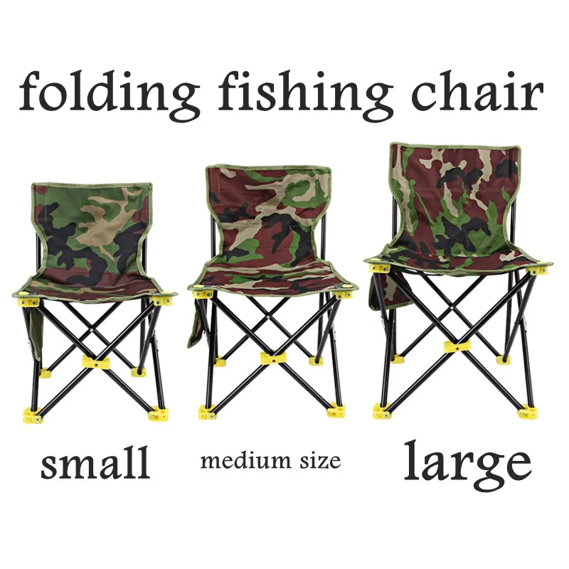 Portable Camo Fabric Fishing Chair Thicken Canvas Seat Folding Stool Household Outdoor Reinforce Metallic Framework Small | Мебель