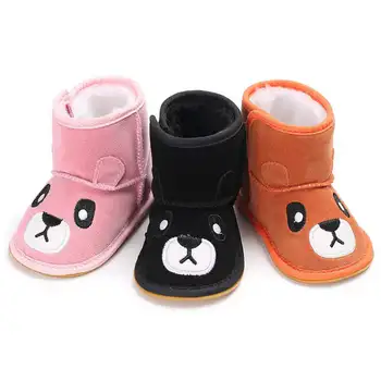 

2019 Newborn Infant Shoes Winter Snow Cute Animal Warm Indoor Soft Rubber Sole Non-slip Toddler Baby Shoes First Walkers Shoes