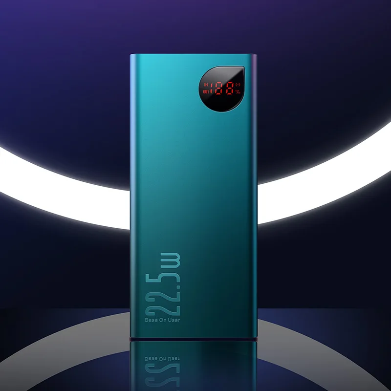 Baseus, 20000 мА/ч, внешний аккумулятор, быстрая зарядка, 4,0, 3,0, USB C, PD, быстрая зарядка, внешний аккумулятор для iPhone 11, портативное зарядное устройство - Цвет: Green Power Bank