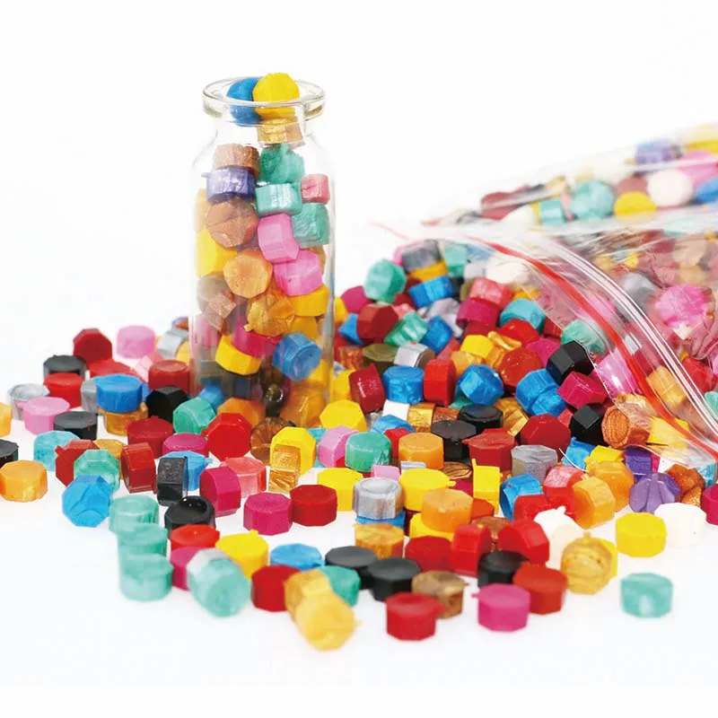 

100pcs Octagon stamp wax Vintage Wax Seal Stamp Tablet Pill Beads for Envelope Wedding Wax Seal Ancient Sealing Wax No Bottle