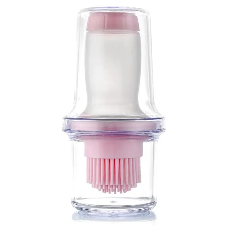 1 Pcs Portable Silicone Oil Bottle Brush with Lid Grill Oil Brushes Liquid Pastry Baking BBQ Tool Kitchen Utensils