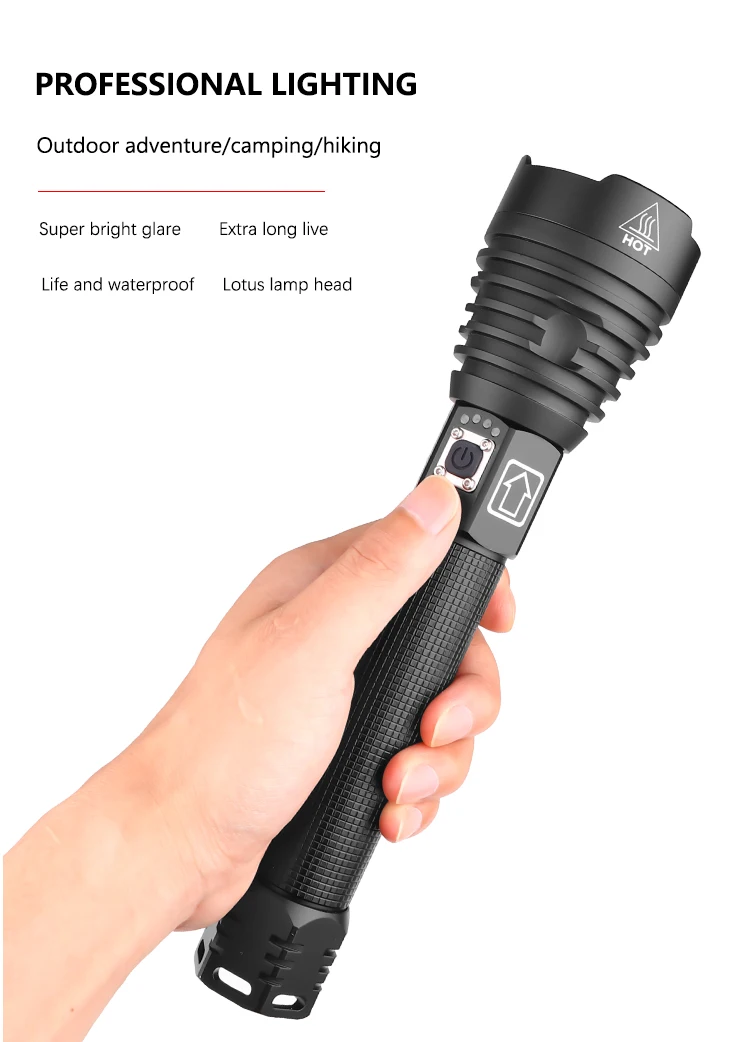 Recarregável da Tocha Zoom à Prova Melhor para Camping Poderoso Lanterna Elétrica Super d' Água Caça Pesca Luz Xhp50 Xhp70.2 Xhp90 Led 8 Recarregável Da Tocha Super Zoom À Prova