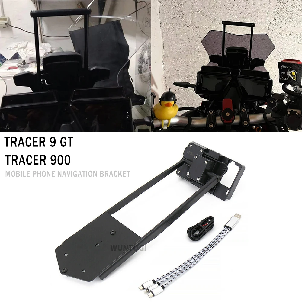 

New Motorcycle GPS Phone Navigation Bracket USB Charger Holder Windshield Stand For Yamaha Tracer 900 Tracer900 Tracer 9 GT 2021