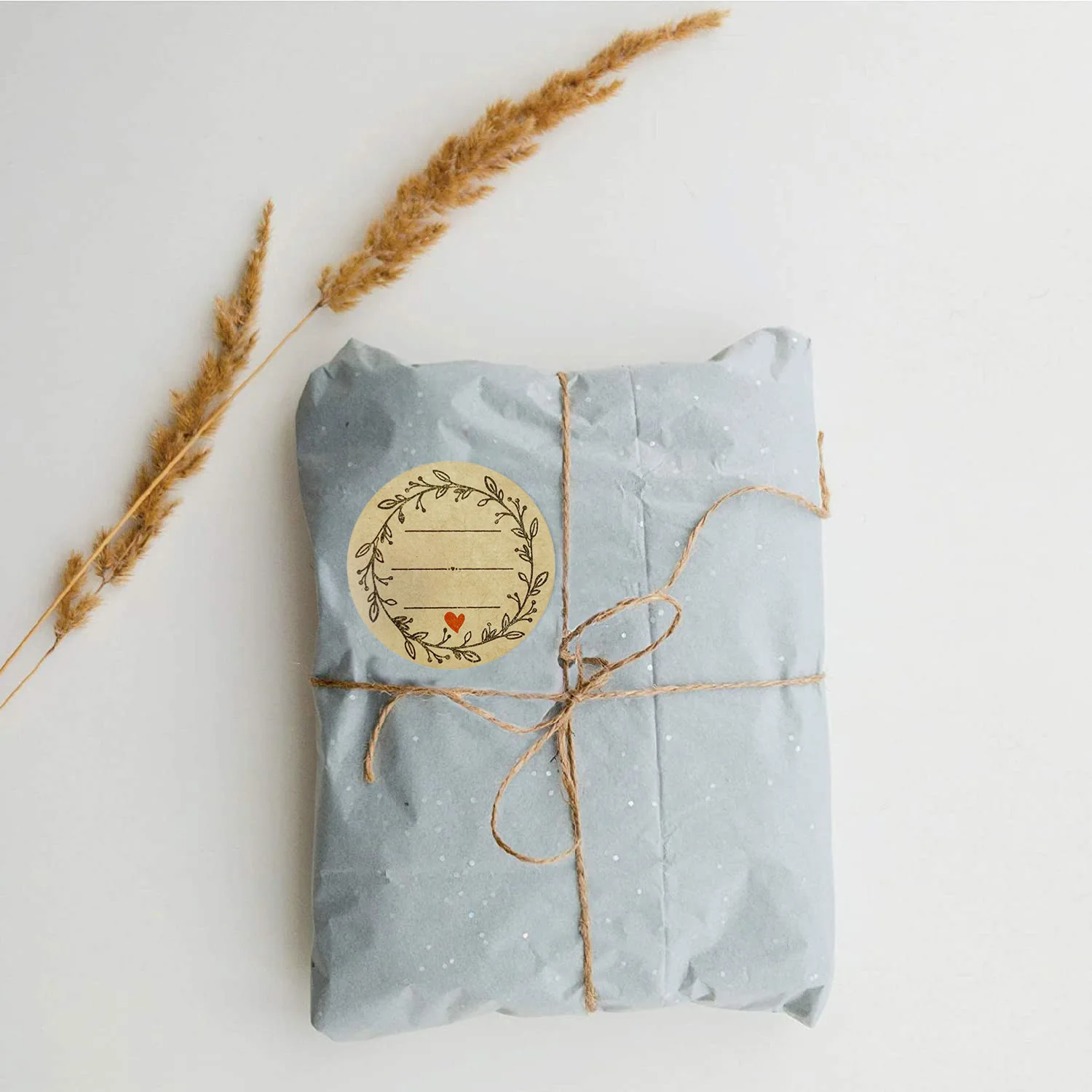 100-500 Pcs 1 Inch Kraft Paper Thank You Label Stickers for Gift Card Package Party Wedding Wrapping Baking Food Small Business