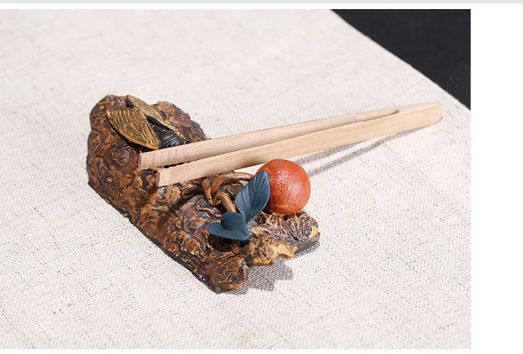 Raw Ore Clay Tea Ornaments Contentment Cicada Decoration Blockbuster Tea Set Wholesale One-Piece with Hair