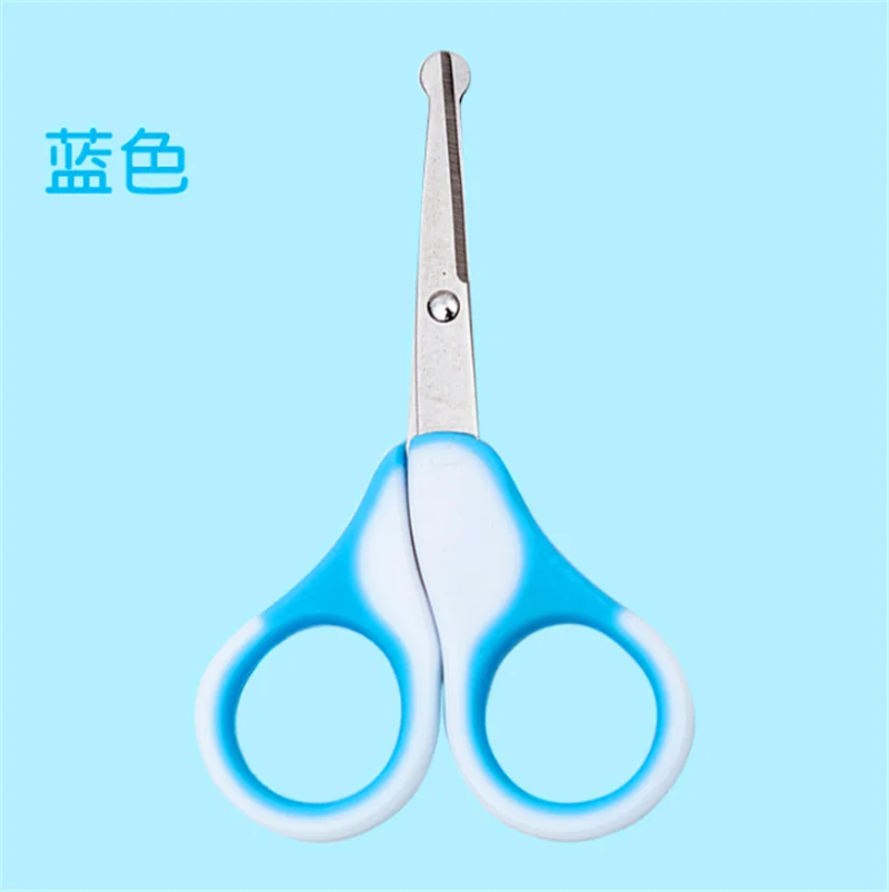 Blue 3 вида цветов безопасные кусачки для ногтей из нержавеющей стали, ножницы, маникюрный резак для новорожденных, удобный уход за ребенком, безопасная детская игрушка для ногтей - Цвет: Blue