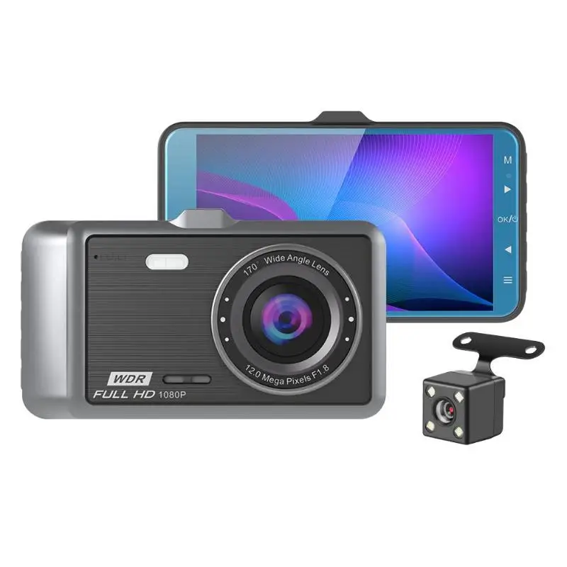 Anytek A60 Автомобильный видеорегистратор камера Full HD 1080P Dashcam передний задний видеорегистратор с двумя объективами LDWS ADAS Starlight камера ночного видения - Название цвета: With Rear Camera