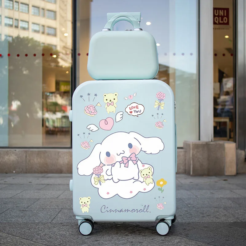 Vintage Travel Suitcases Set 22" 24 Inch Cabin Suitcase Rolling Luggage Pink Cartoon Valise Trolley With Wheels Case Customized