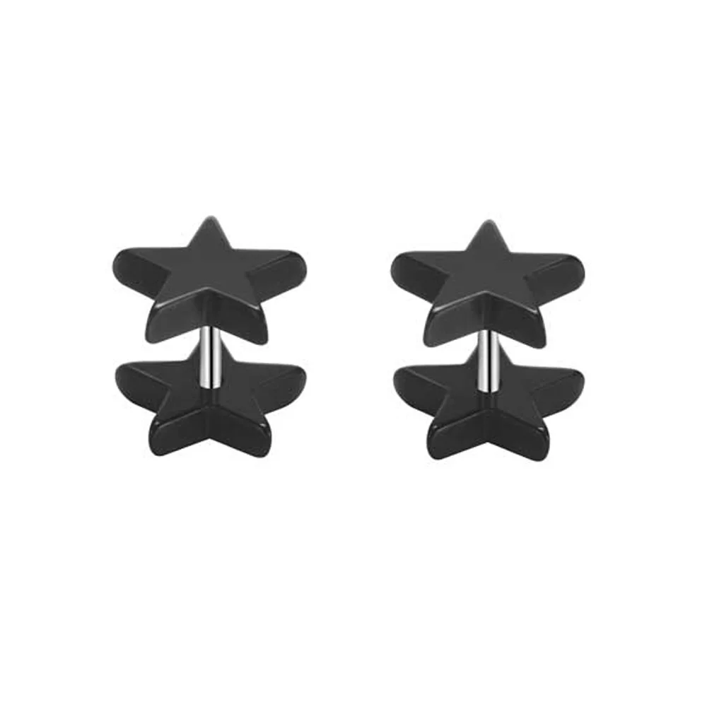 Black 2 1 пара акриловых поддельных обманщиков спиральные ушные конусы носилки расширители манометр серьга для мочки уха пирсинг ювелирные изделия для тела туннель и пробки - Окраска металла: Black 2