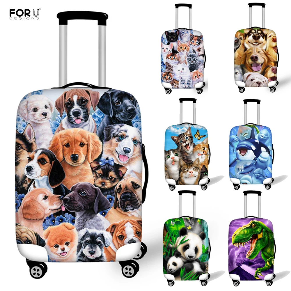 FORUDESIGNS/Милая Собака Панда динозавр животное печать багаж защитный чехол для эластичного 18-32 дюймов чемодан туристические аксессуары